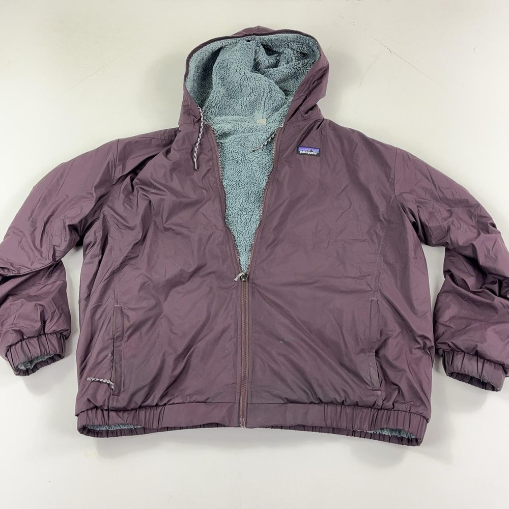 Patagonia Jacket Mens XL Purple Hooded Fleece Zip Windbreaker 22705 FA23
